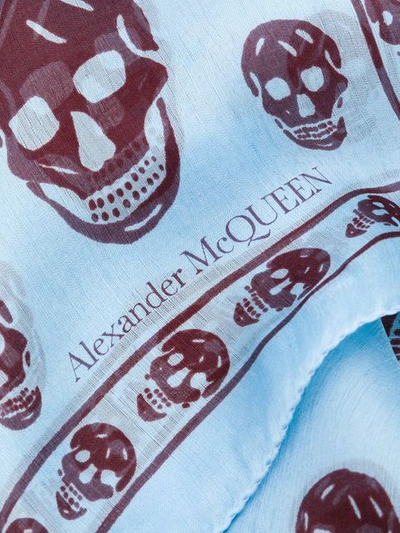 ALEXANDER MCQUEEN SKULL围巾 - 蓝色