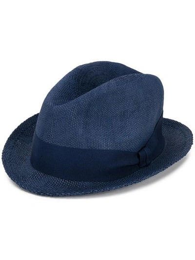 Shop Eleventy Fedora Hat In Blue
