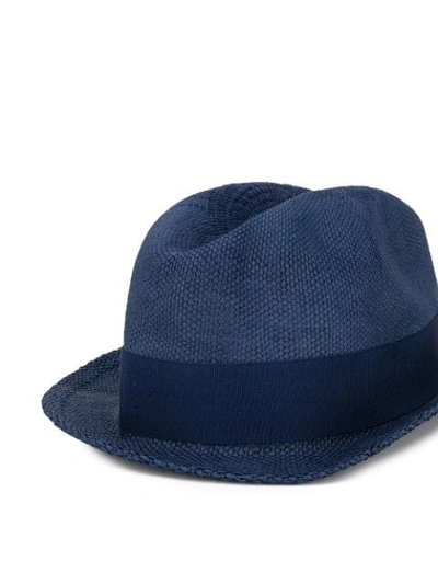 Shop Eleventy Fedora Hat In Blue