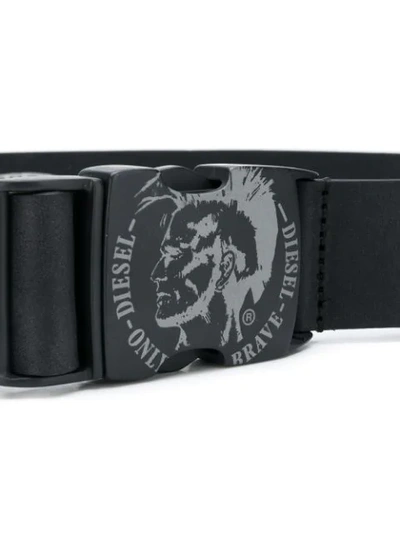Shop Diesel Mohawk Logo Belt In Black