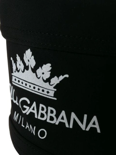 Shop Dolce & Gabbana Logo Swim Trunks In Black