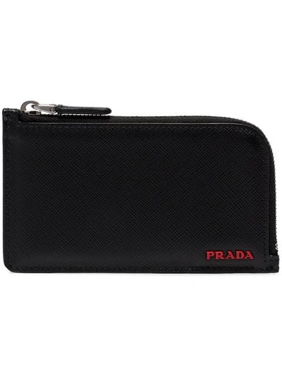 Shop Prada Black Saffiano Leather Cardholder