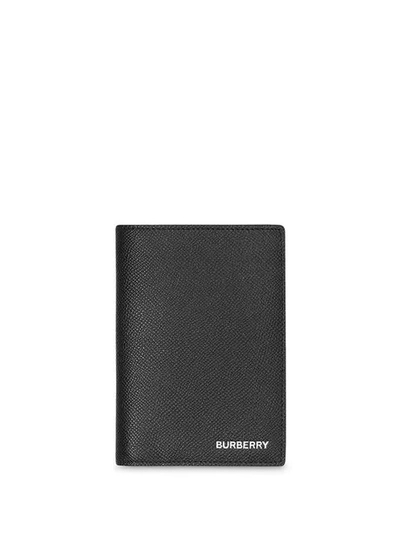 Shop Burberry Grainy Leather Passport Holder In Black
