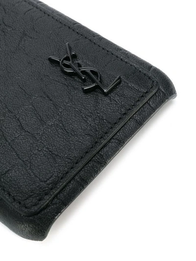 Shop Saint Laurent Embossed Fashion Iphone 10 Case In Black