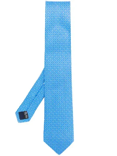 Shop Ferragamo Gancio Print Tie In Blue