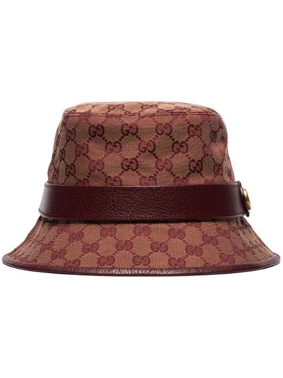 Shop Gucci Gg Canvas Fedora In Red