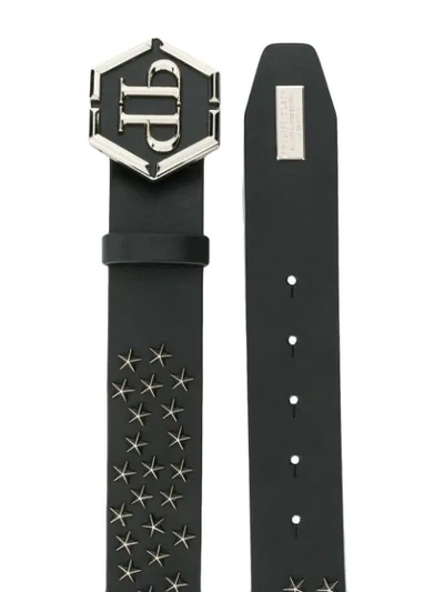 Shop Philipp Plein Star Studded Belt In Black