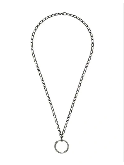Shop Gucci Ouroboros Pendant Necklace In Metallic