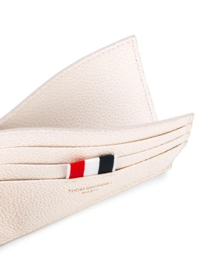 Shop Thom Browne Grained Cardholder - Neutrals