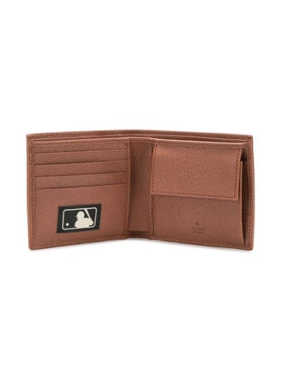Shop Gucci New York Yankees Patch Wallet In Brown