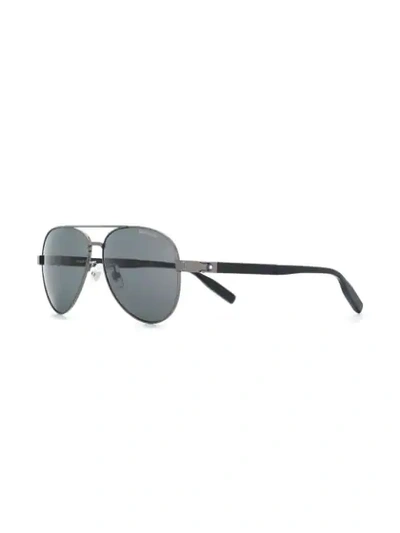 Shop Montblanc Aviator Sunglasses - Black