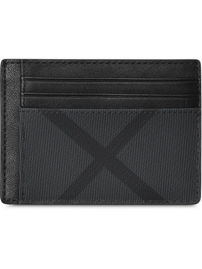 Shop Burberry London Check Card Case In Grey