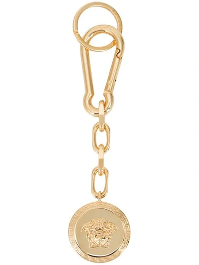 Shop Versace Medusa Valet Keyring In D000 Gold