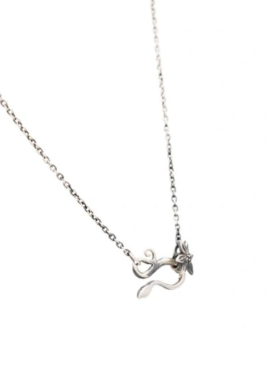 Shop Lyly Erlandsson Silver Tone Oval Flower Charm Chain Necklace - Metallic