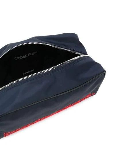 Shop Calvin Klein 205w39nyc Embroidered Wash Bag In Blue
