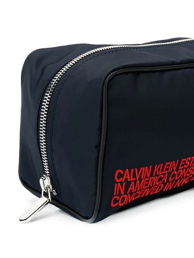 Shop Calvin Klein 205w39nyc Embroidered Wash Bag In Blue