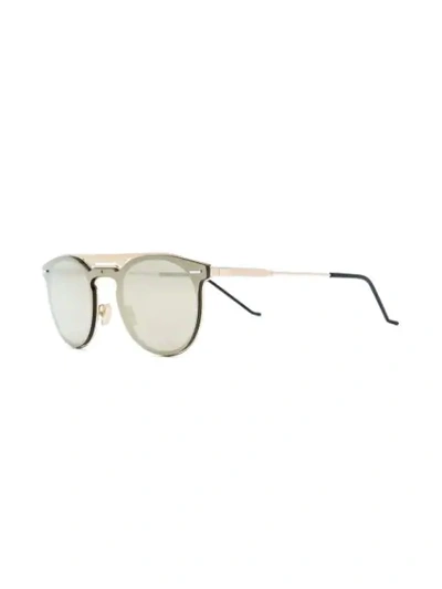 Shop Dior Round Frame Sunglasses In Metallic