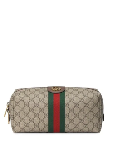 Shop Gucci Medium Savoy Wash Bag In Neutrals