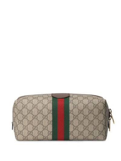 Shop Gucci Medium Savoy Wash Bag In Neutrals