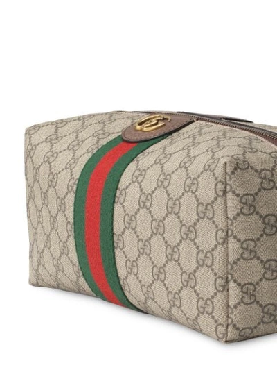 Shop Gucci Medium Savoy Wash Bag In Neutrals