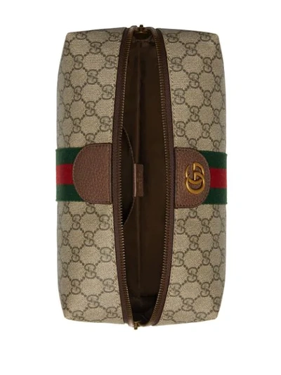 Shop Gucci Medium Savoy Wash Bag In Neutrals