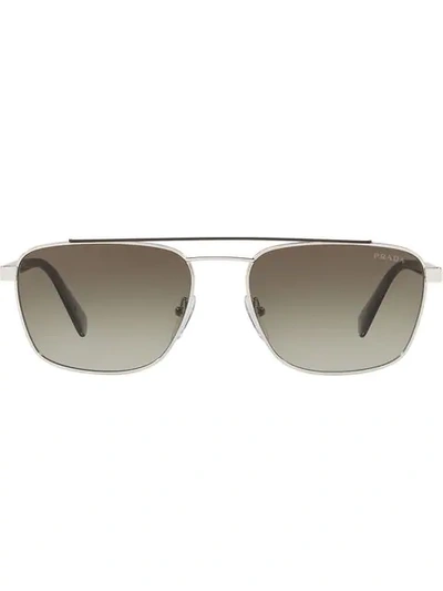 Shop Prada Vintage Aviator Sunglasses In Brown
