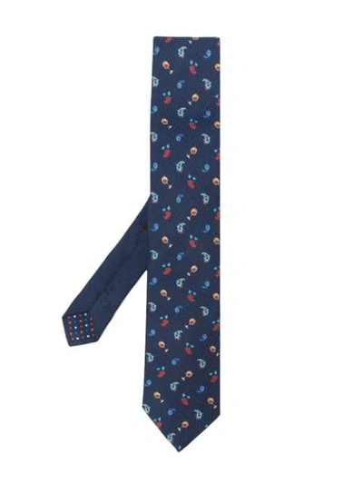 Shop Etro Paisley Tie In Blue