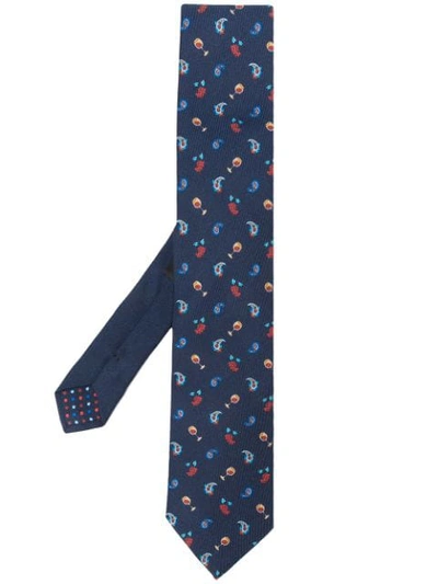 Shop Etro Paisley Tie In Blue