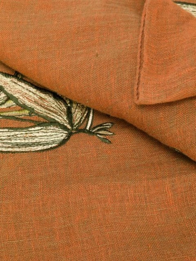 Shop Etro Embroidered Bamboo Scarf - Neutrals