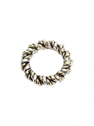 Shop Ugo Cacciatori Woven Look Ring - Silver