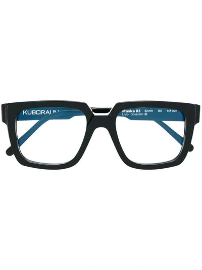 Shop Kuboraum Square Glasses In Black