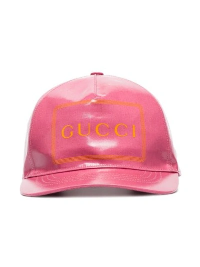 Shop Gucci Coated Logo-print Baseball Cap In Pink