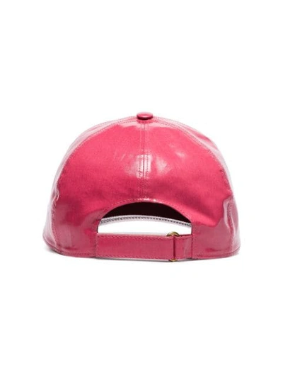 GUCCI HIGH-SHINE LOGO BASEBALL CAP - 粉色