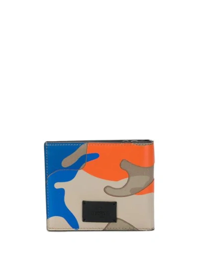 Shop Valentino Garavani Camouflage Patch Leather Wallet In Blue