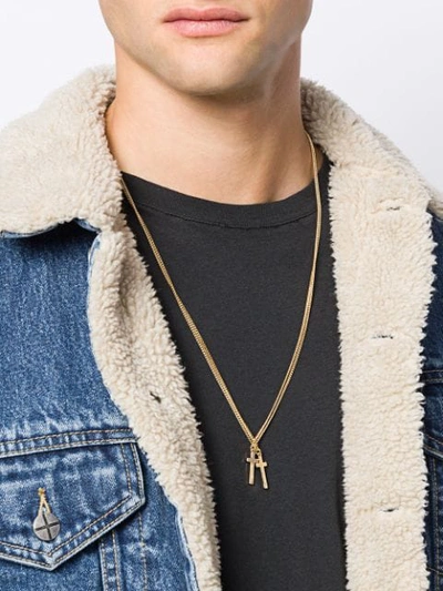 Shop Dsquared2 Double Cross Necklace In Gold