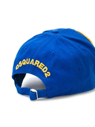 Shop Dsquared2 Icon Patch Baseball Cap - Blue