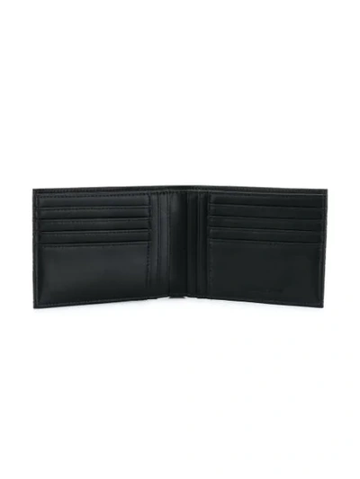 Shop Emporio Armani Bi-fold Logo Print Wallet In Black