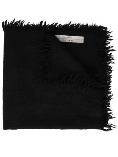 Shop Rick Owens Frayed Edge Scarf In Black