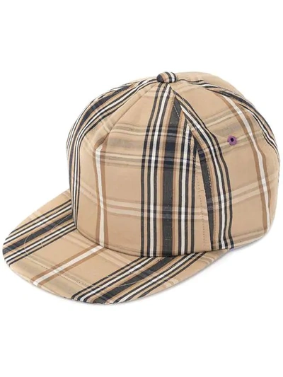 A(LEFRUDE)E 格纹棒球帽 - 棕色
