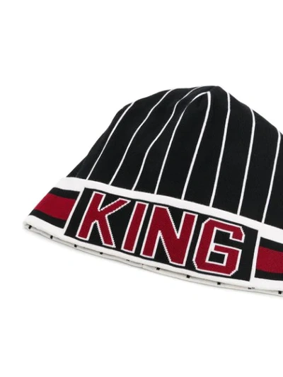 Shop Dolce & Gabbana Striped 'king' Hat In Black