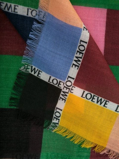 Shop Loewe Square Printed Scarf In Multicolour
