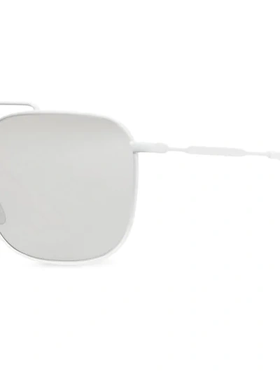 Shop Burberry Top Bar Detail Square Pilot Sunglasses In White