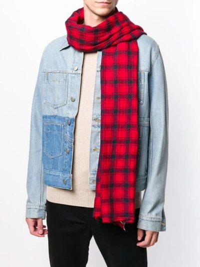 Shop Bellerose Checked Scarf In Red