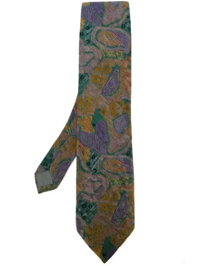 Shop Kenzo Vintage Abstract Print Tie - Multicolour