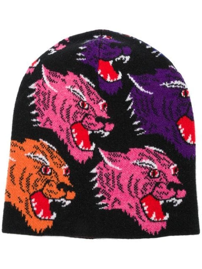 Shop Gucci Beanie Mit Tigermotiv - Schwarz In Black