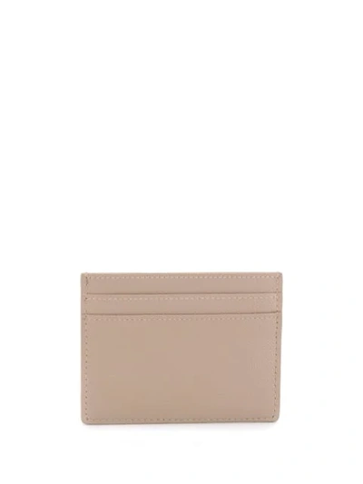 Shop Saint Laurent Pebbled Leather Card Holder In 1722 Dusty Grey