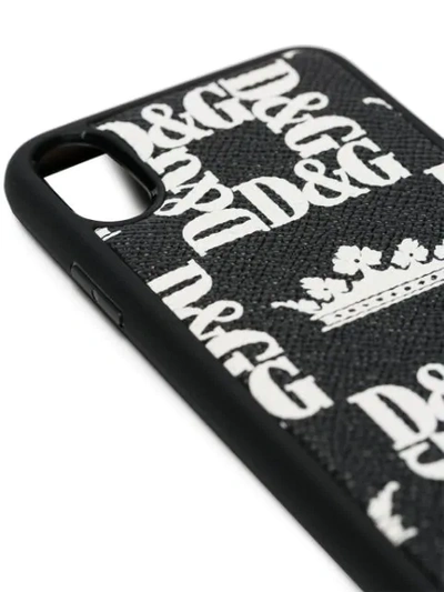 Shop Dolce & Gabbana Crown Print Iphone X Phone Case In Black