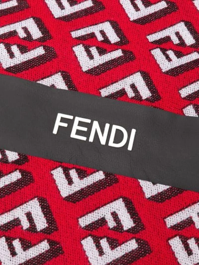 FENDI 经典印花围巾 - 红色