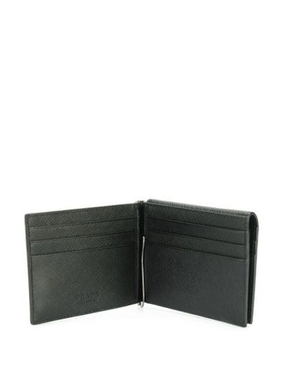 Shop Prada Logo Plaque Wallet In Black