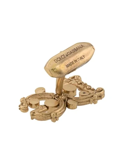 Shop Dolce & Gabbana Logo Cufflinks In Gold